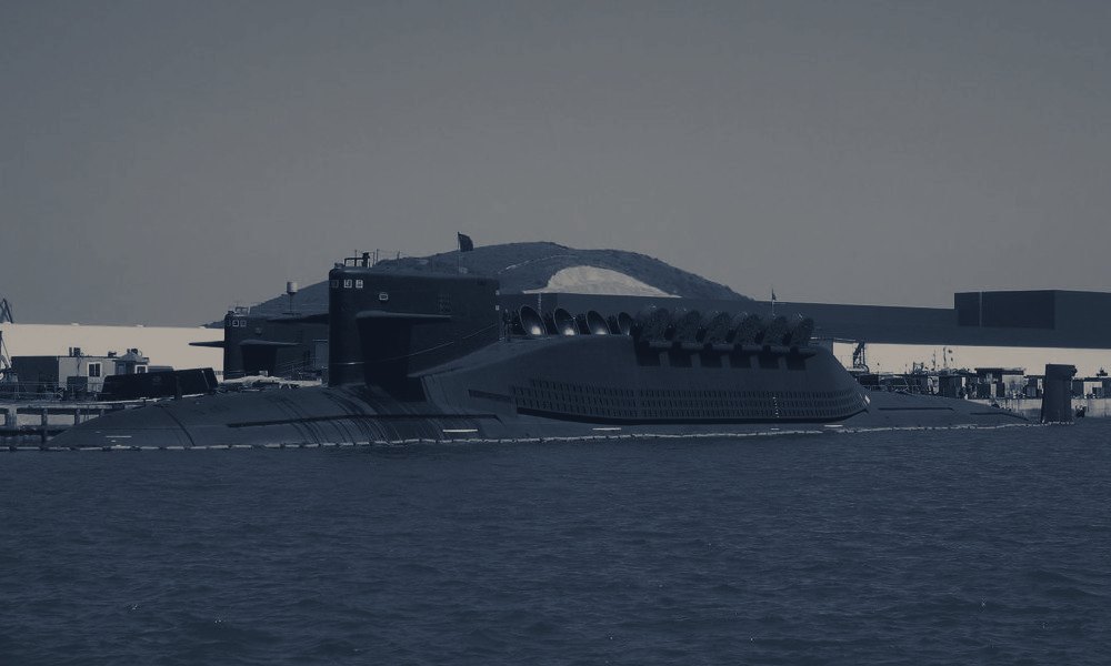 A Jin-class (Type 094) nuclear-powered ballistic missile submarine of the PLA Navy underway on the surface